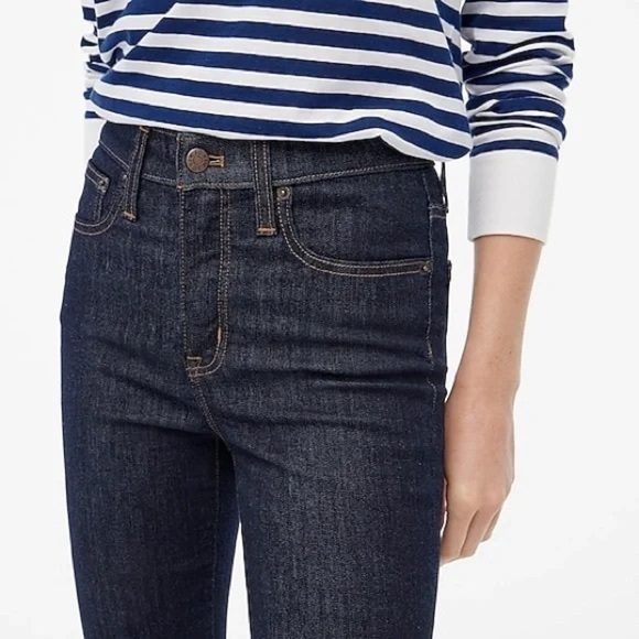 J. Crew Factory 10" High Rise Skinny Signature Stretch Dark Wash Jeans Size 32P - Picture 8 of 14